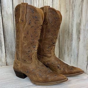 Laredo Brown Distressed Cowboy Boots